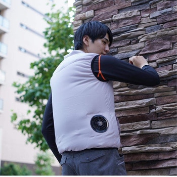 空調ベスト 20203 Mサイズ USBバッテリー付き　シルバー　ステータスユニ 空調ベスト & バッテリーセット Mサイズ～LLサイズ