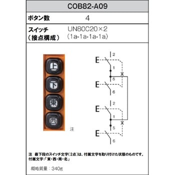 パトライト(春日電機)ホイスト用押ボタン開閉器(電動機間接操作用)4点