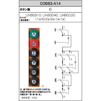 ホイスト用押ボタン開閉器(電動機間接操作用) COB80シリーズ パトライト(旧春日電機)