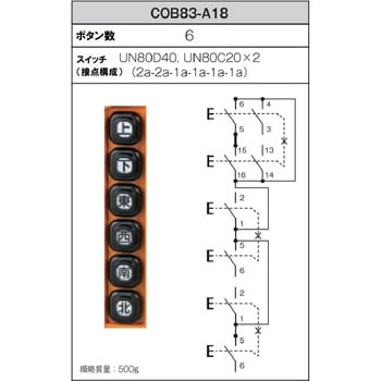 COB83-A18 ホイスト用押ボタン開閉器(電動機間接操作用) COB80シリーズ