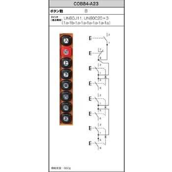 COB84-A23 ホイスト用押ボタン開閉器(電動機間接操作用) COB80シリーズ