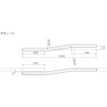 Z-40大型カーテン交叉レール(スチール製) フェデポリマーブル