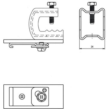 Z-30・ST-30用フック付天井ブラケットB17 フェデポリマーブル