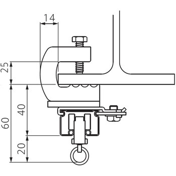 Z-30・ST-30用フック付天井ブラケット A25 フェデポリマーブル