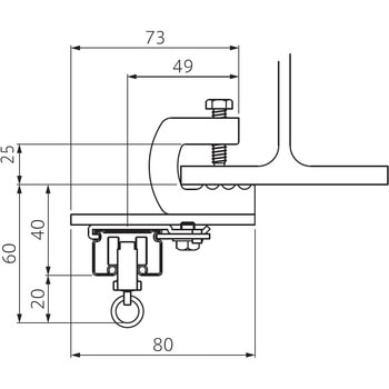 Z-30・ST-30用フック付天井ブラケット B25 フェデポリマーブル