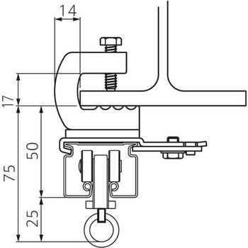 Z-40・ST-40用フック付天井ブラケットA17 フェデポリマーブル