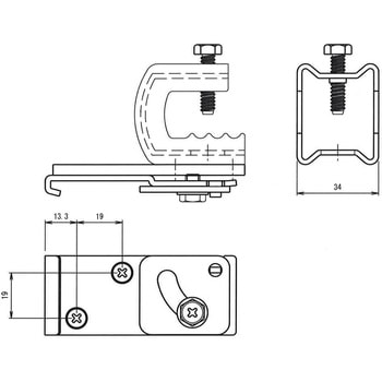 Z-40・ST-40用フック付天井ブラケットB17 フェデポリマーブル