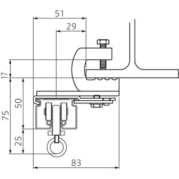 Z-40・ST-40用フック付天井ブラケットB17 フェデポリマーブル