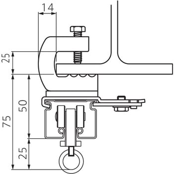 Z-40・ST-40用フック付天井ブラケットA25 フェデポリマーブル