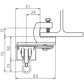 Z-40・ST-40用フック付天井ブラケットB25 フェデポリマーブル