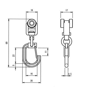 大型カーテンレール Z-30工事用セット(Qフックランナー正面付タイプ)