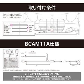 BCAM11A フロントカメラ グリル取付け 1個 Beat-Sonic 【通販モノタロウ】