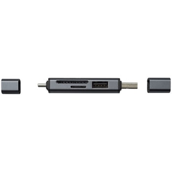 USB2.0 Type-C&Aアルミカードリーダー ナカバヤシ