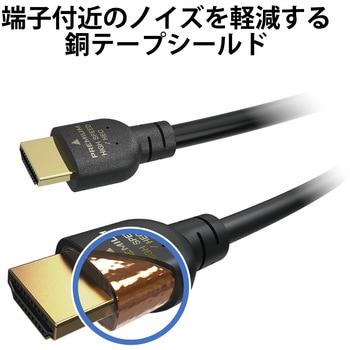 HDMIケーブル 4K/Ultra HD対応 プレミアム PS5対応 ノイズ軽減 RoHS指令準拠(10物質) ブラック エレコム