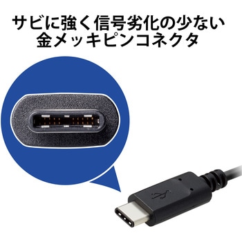 USBケーブル 2.0 タイプC USB-C PS5対応 PD対応 コントローラー充電 RoHS指令準拠(10物質) ブラック エレコム