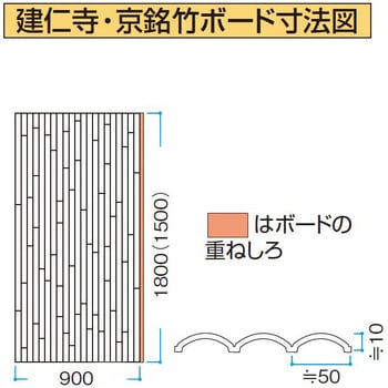 EV-241 エバー京銘竹ボード エバーバンブー 虎竹柄 高さ1800mm 1枚 EV