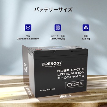 リン酸鉄リチウムイオンバッテリー RENOGY JAPAN