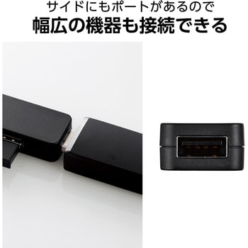 USBハブ USB2.0 USB-Aコネクタ Type-C 変換アダプター付 USB-Aポート×4 バスパワー スティックタイプ エレコム