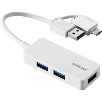 USBハブ USB3.1 Gen1 USB-Aコネクタ Type-C 変換アダプター付 USB-Aポート×3 バスパワー コンパクト エレコム