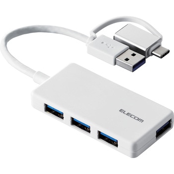 U3H-CA4004BWH USB�n�u USB3.1 Gen1 USB-A�R�l�N�^ Type-C �ϊ��A�_�v�^�[�t USB-A�|�[�g�~4 �o�X�p���[ �����^ �G���R�� �z���C�g�F   U3H-CA4004BWH 65133427