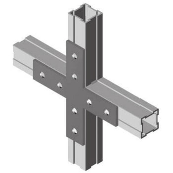 Alframe(アルフレーム)16mmアルミフレーム用補強金具 十字型 ADF