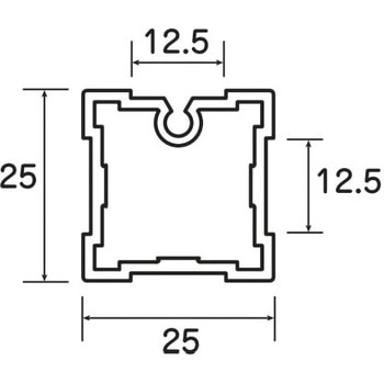 Alframe(アルフレーム)25mmアルミフレーム本体 溝1方向型(B-6) ADF