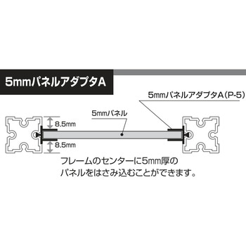 Alframe(アルフレーム)25mmアルミフレーム用アダプタ 5mmパネルアダプタA(P-5) ADF