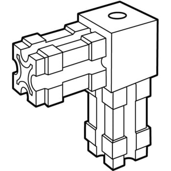 Alframe(アルフレーム)25mmアルミフレーム用ジョイント 2方向(ホール付) ADF