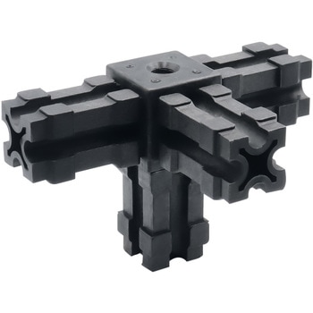 Alframe(アルフレーム)25mmアルミフレーム用ジョイント 4方向(ホール付) ADF