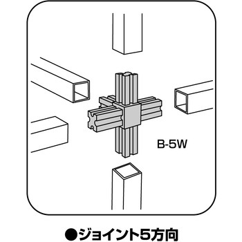 Alframe(アルフレーム)25mmアルミフレーム用ジョイント 5方向 ADF