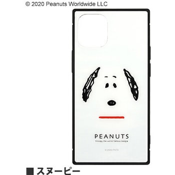 ピーナッツ iPhone 12mini対応スクエアガラスケース グルマンディーズ