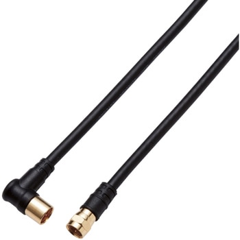 アンテナケーブル 5m しっかり接続ネジ式F字プラグ/ワンタッチ接続L字プラグ 高シールド低損失 DXアンテナ