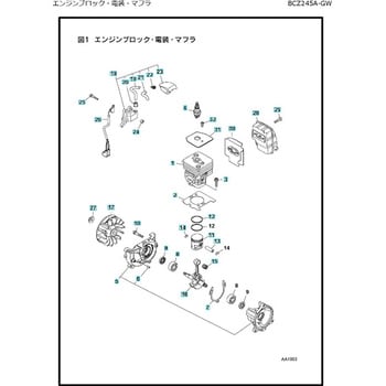 ゼノア エンジン刈払機 BCZ245A-GW-DC 部品 ショートブロック ゼノア