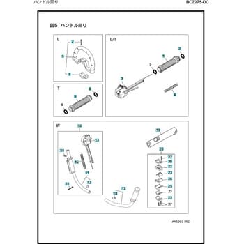 ゼノア エンジン刈払機 BCZ275-DC 部品 ハンドル ゼノア 2サイクルタイプ 【通販モノタロウ】