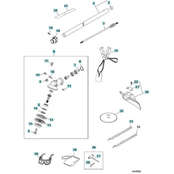 ゼノア エンジン刈払機 BCZ275A-GW-DC 部品 チューブおよびシャフト ゼノア