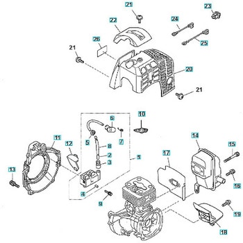 ゼノア エンジン刈払機 BC4410DW-EZ 部品 Flywheel and ignition assy - ゼノア