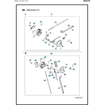 ゼノア エンジン刈払機 BKZ275 部品 Throttle control ゼノア