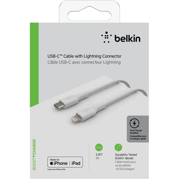 BOOST↑UP CHARGE USB-C to Lightning PVCケーブル 1m BELKIN(ベルキン)