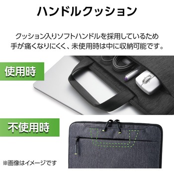 インナーバック SurfaceLaptopGo 12.4インチ ACアダプタ マウス 収納 起毛素材 フロントポケット エレコム