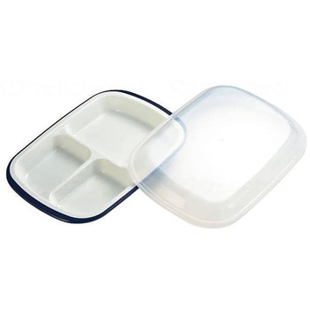 フタ付ランチプレート(角)「楽弁」/紺/- - 小森樹脂