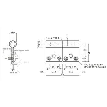 面付旗丁番 OD-003 末広金具(SUEHIRO)
