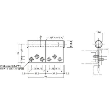面付旗丁番 OD-003 末広金具(SUEHIRO)