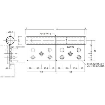 面付旗丁番 222-127-45 末広金具(SUEHIRO) 【通販モノタロウ】