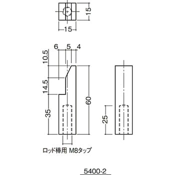 大型AT扉用フランスオトシ先金 5400-2 末広金具(SUEHIRO)