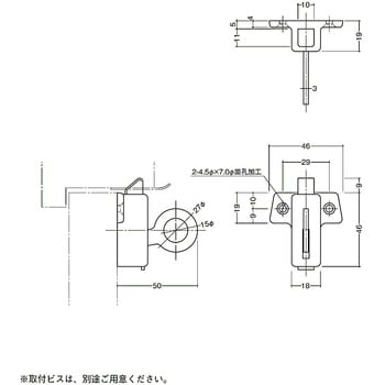内倒し用テコ型キャッチ 379 末広金具(SUEHIRO)