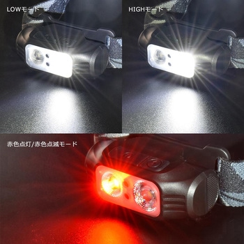 LEDヘッドランプ 175lm モーションセンサー 防水IPX4 軽量 オーム電機