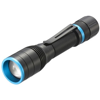 LEDクリップ付きズームライト 105lm 防水IPX4 3モード照射 集光散光 オーム電機