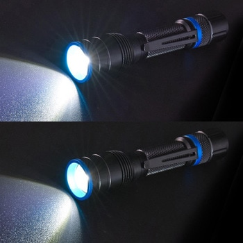 LEDクリップ付きズームライト 105lm 防水IPX4 3モード照射 集光散光 オーム電機