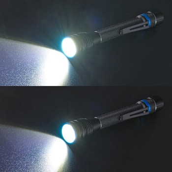 LEDクリップ付きズームライト 240lm 防水IPX4 3モード照射 集光散光 オーム電機