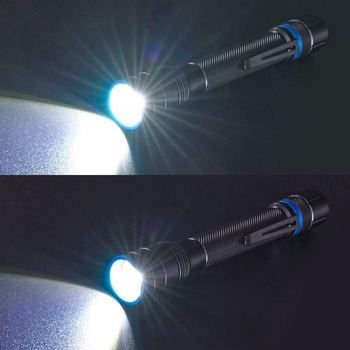 LEDクリップ付きズームライト 360lm 防水IPX4 3モード照射 集光散光 オーム電機